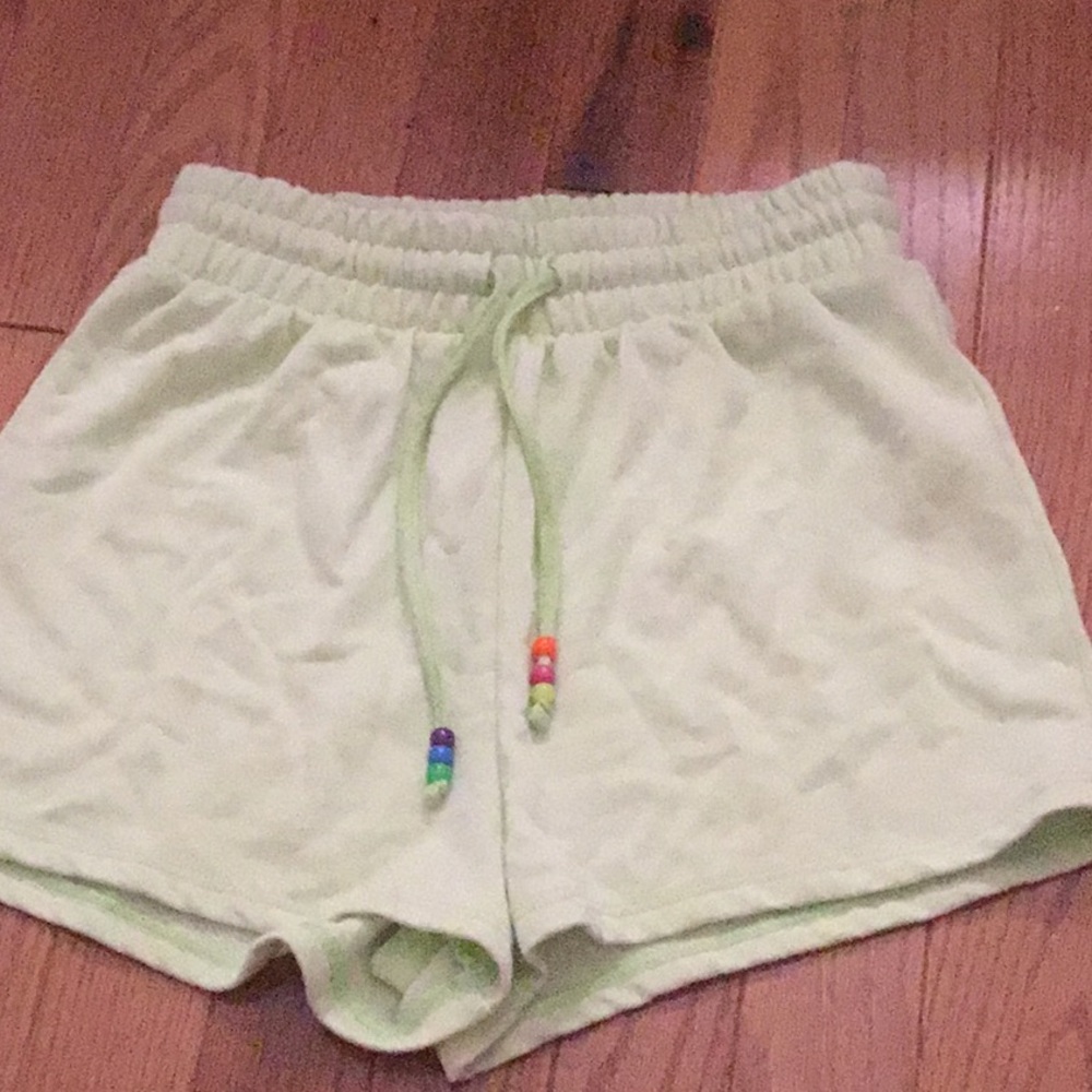 Women's Light Green Drawstring Shorts